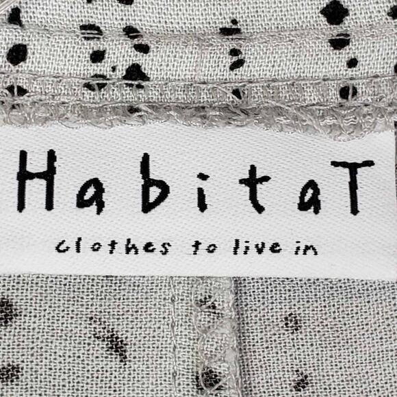 Habitat Button Up Shirt Top Women’s Size Small S White Geometric Pockets - Picture 8 of 12